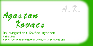 agoston kovacs business card